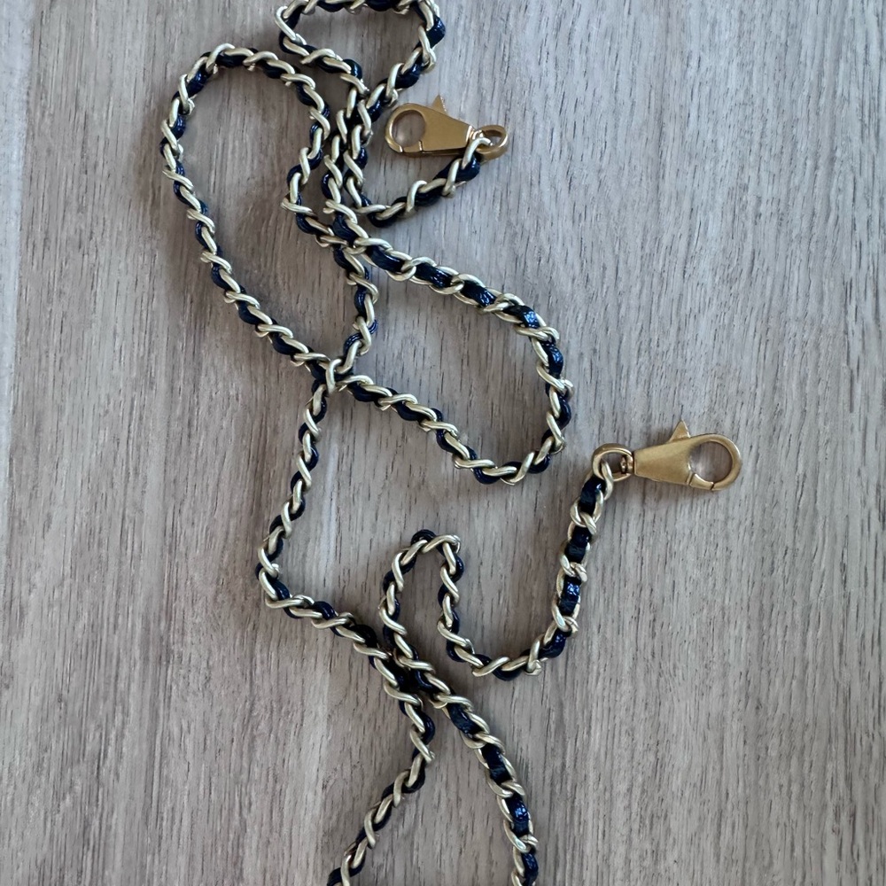 Gold and Black Braided chain bag Strap